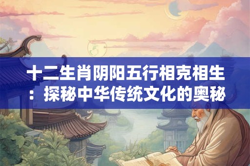 十二生肖阴阳五行相克相生：探秘中华传统文化的奥秘