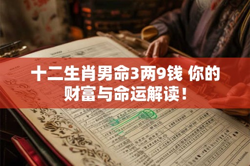 十二生肖男命3两9钱 你的财富与命运解读！