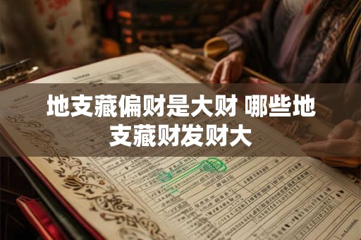地支藏偏财是大财 哪些地支藏财发财大