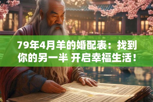 79年4月羊的婚配表：找到你的另一半 开启幸福生活！