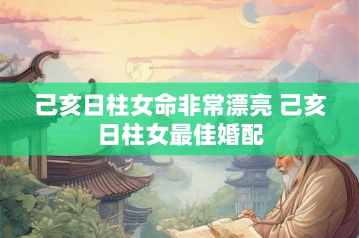 己亥日柱女命非常漂亮 己亥日柱女最佳婚配 己亥日柱女命非常漂亮 己亥日柱女最佳婚配