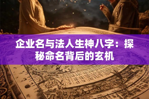 企业名与法人生神八字：探秘命名背后的玄机