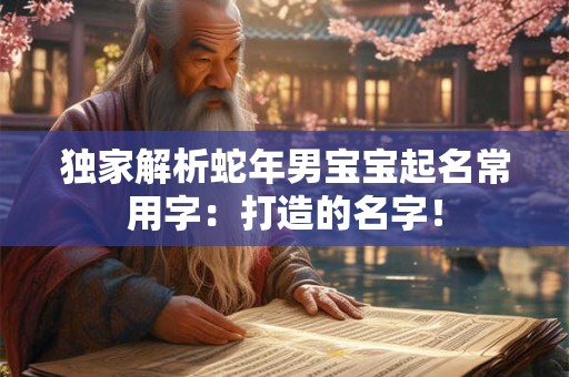 独家解析蛇年男宝宝起名常用字：打造的名字！