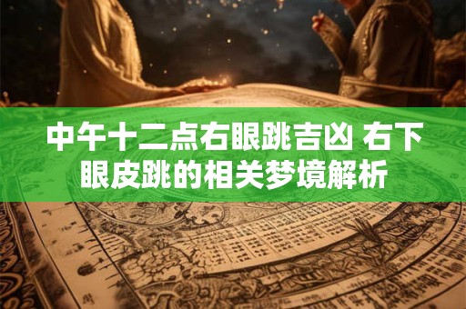 中午十二点右眼跳吉凶 右下眼皮跳的相关梦境解析