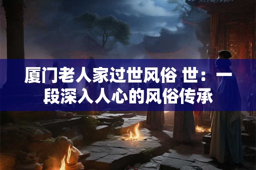 厦门老人家过世风俗 世：一段深入人心的风俗传承