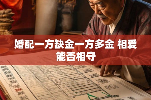 婚配一方缺金一方多金 相爱能否相守