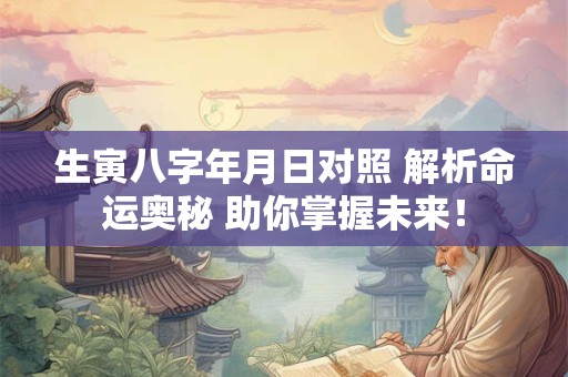 生寅八字年月日对照 解析命运奥秘 助你掌握未来！