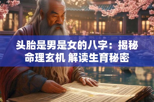 头胎是男是女的八字：揭秘命理玄机 解读生育秘密