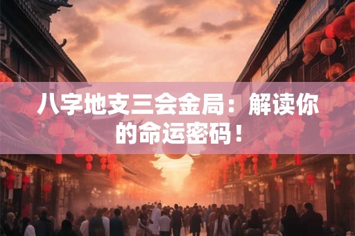 八字地支三会金局：解读你的命运密码！
