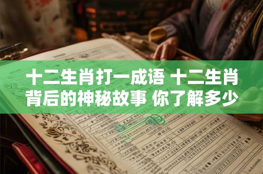 十二生肖打一成语 十二生肖背后的神秘故事 你了解多少