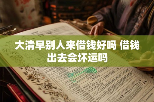 大清早别人来借钱好吗 借钱出去会坏运吗