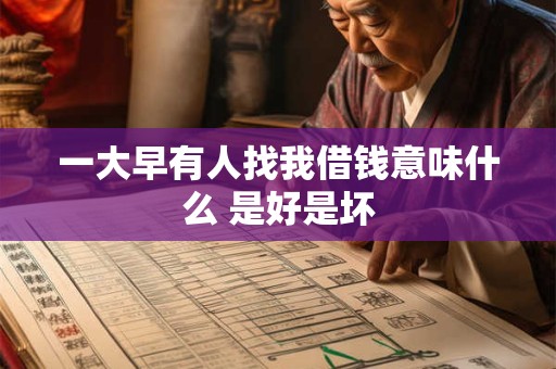 一大早有人找我借钱意味什么 是好是坏