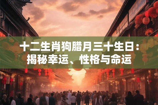 十二生肖狗腊月三十生日：揭秘幸运、性格与命运
