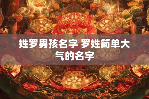 姓罗男孩名字 罗姓简单大气的名字