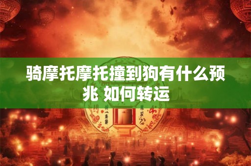 骑摩托摩托撞到狗有什么预兆 如何转运