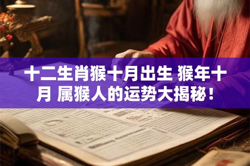 十二生肖猴十月出生 猴年十月 属猴人的运势大揭秘！