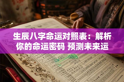 生辰八字命运对照表：解析你的命运密码 预测未来运势！