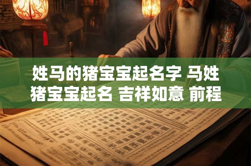 姓马的猪宝宝起名字 马姓猪宝宝起名 吉祥如意 前程似锦！
