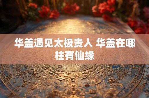 华盖遇见太极贵人 华盖在哪柱有仙缘
