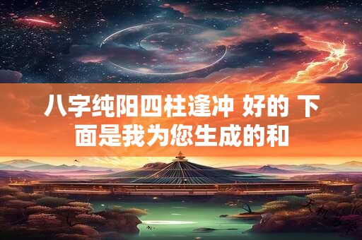 八字纯阳四柱逢冲 好的 下面是我为您生成的和