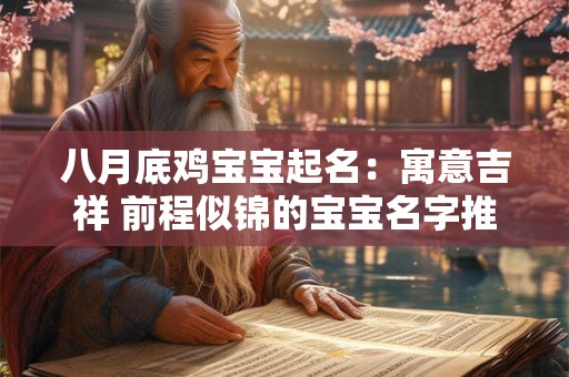 八月底鸡宝宝起名：寓意吉祥 前程似锦的宝宝名字推荐
