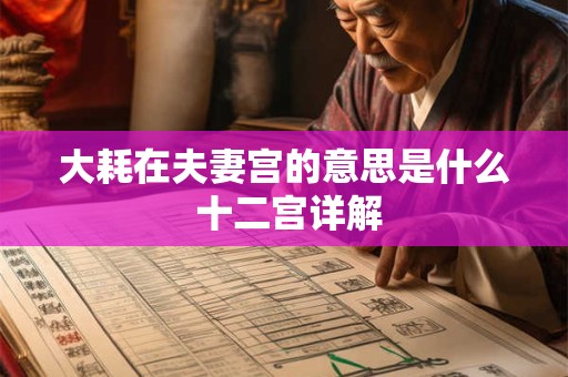大耗在夫妻宫的意思是什么 十二宫详解