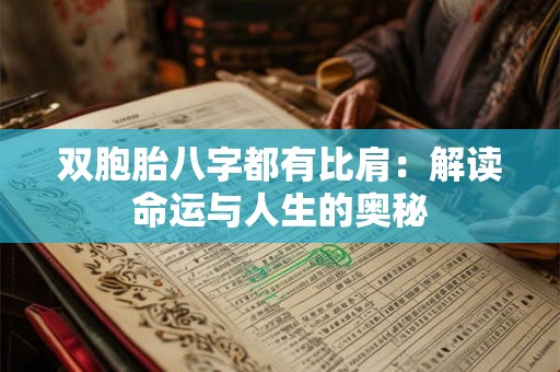 双胞胎八字都有比肩：解读命运与人生的奥秘