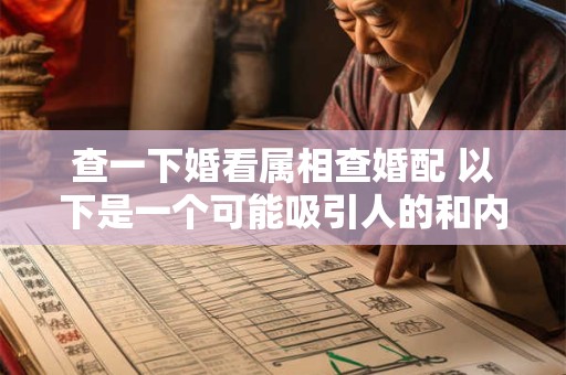 详细阅读:查一下婚看属相查婚配 以下是一个可能吸引人的和内容 查一下婚看属相查婚配 以下是一个可能吸引人的和内容
