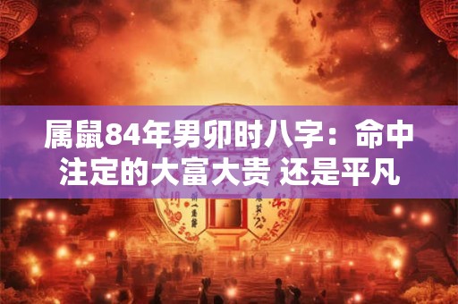 属鼠84年男卯时八字：命中注定的大富大贵 还是平凡人生