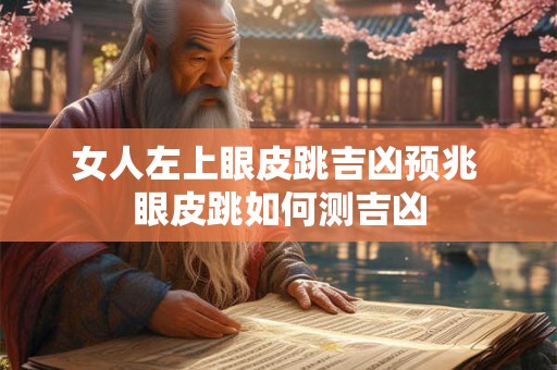 女人左上眼皮跳吉凶预兆 眼皮跳如何测吉凶