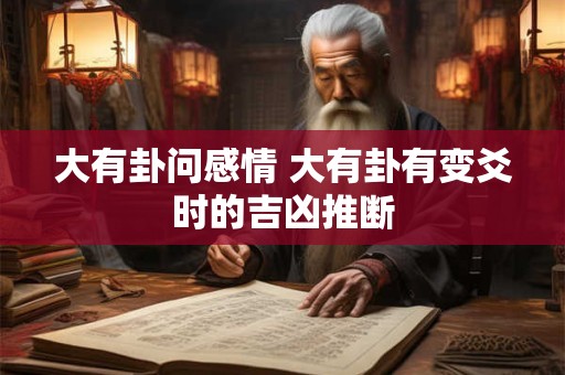 大有卦问感情 大有卦有变爻时的吉凶推断