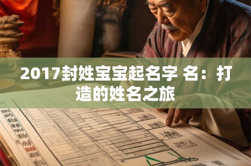 2017封姓宝宝起名字 名：打造的姓名之旅