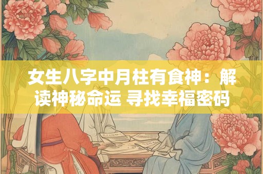 女生八字中月柱有食神：解读神秘命运 寻找幸福密码