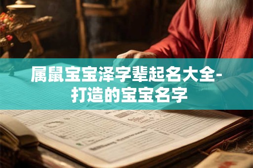 属鼠宝宝泽字辈起名大全- 打造的宝宝名字