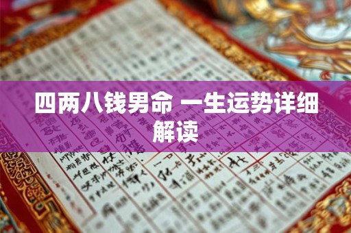 四两八钱男命 一生运势详细解读