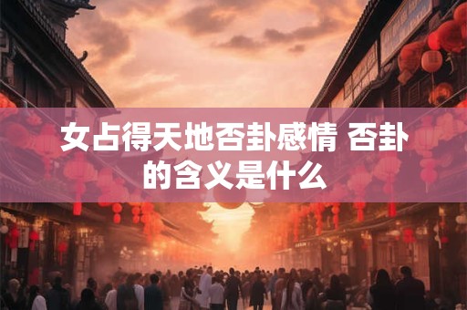 女占得天地否卦感情 否卦的含义是什么