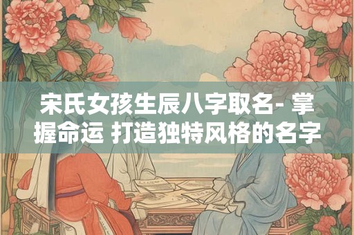 宋氏女孩生辰八字取名- 掌握命运 打造独特风格的名字