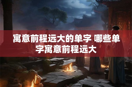 寓意前程远大的单字 哪些单字寓意前程远大