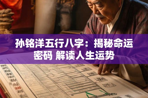 孙铭洋五行八字：揭秘命运密码 解读人生运势
