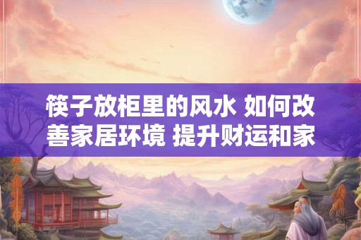 筷子放柜里的风水 如何改善家居环境 提升财运和家庭幸福