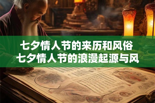 七夕情人节的来历和风俗 七夕情人节的浪漫起源与风俗