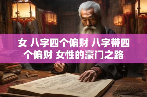 女 八字四个偏财 八字带四个偏财 女性的豪门之路