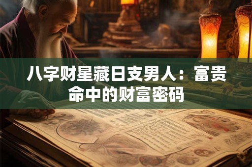 八字财星藏日支男人：富贵命中的财富密码