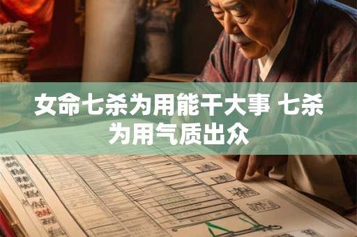 女命七杀为用能干大事 七杀为用气质出众