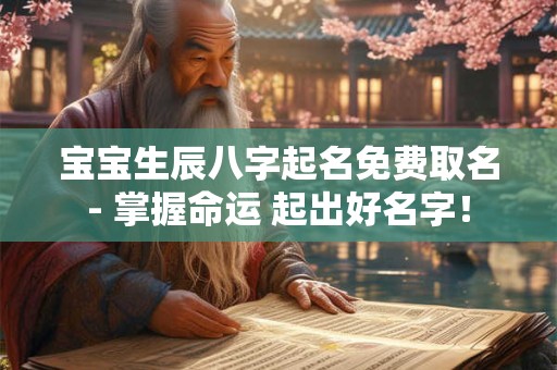 宝宝生辰八字起名免费取名- 掌握命运 起出好名字！