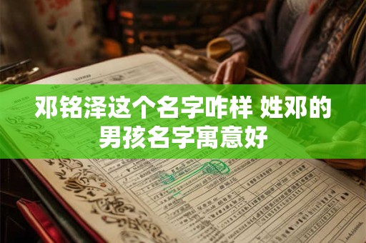 邓铭泽这个名字咋样 姓邓的男孩名字寓意好