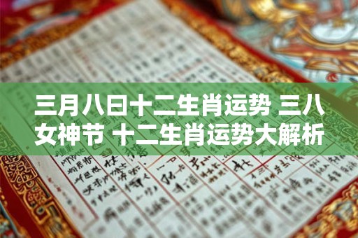 三月八曰十二生肖运势 三八女神节 十二生肖运势大解析！