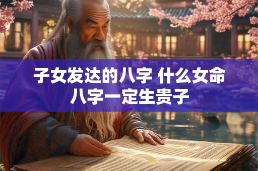 子女发达的八字 什么女命八字一定生贵子