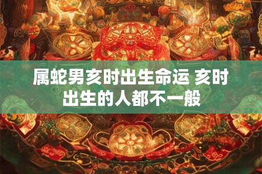 属蛇男亥时出生命运 亥时出生的人都不一般