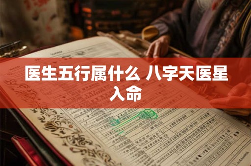 医生五行属什么 八字天医星入命